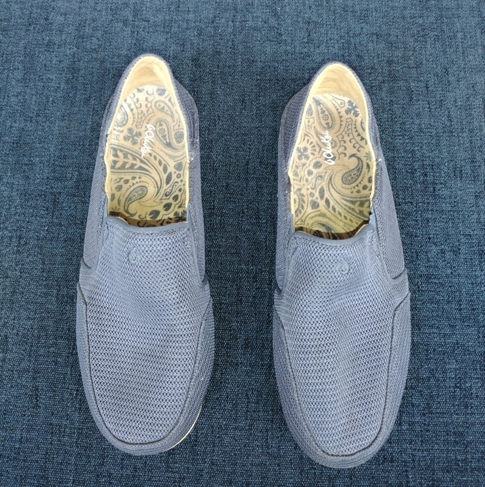 Olukai  Shoes Womens 7 Blue Waialua Mesh Comfort Slip On Loafer Mule Sneaker